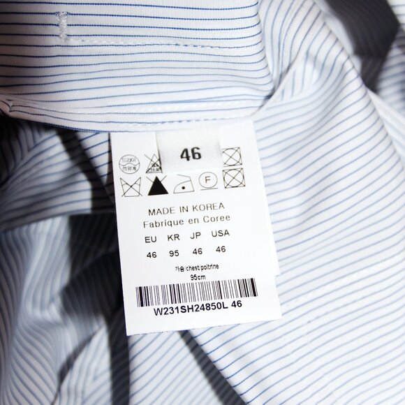 BNWT SS23 WOOYOUNGMI SHORT SLEEVES STRIPE SHIRT 46 - Picture 9 of 11